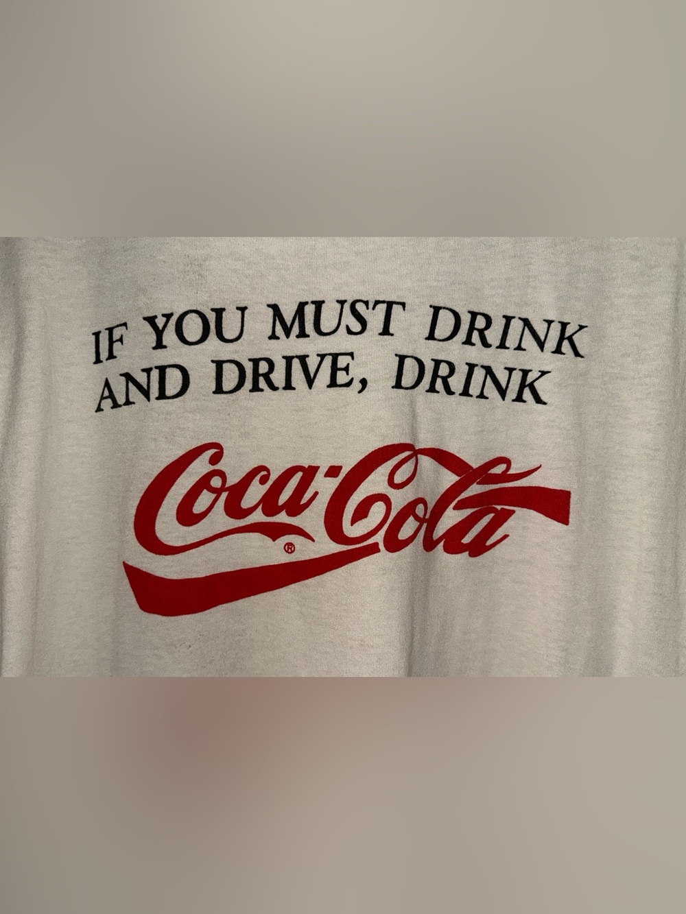 Vintage Coca-Cola Drink & Drive T-shirt Red White L